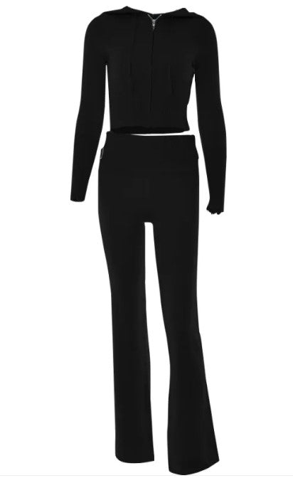Knitted Hooded Suits Two-piece Set
