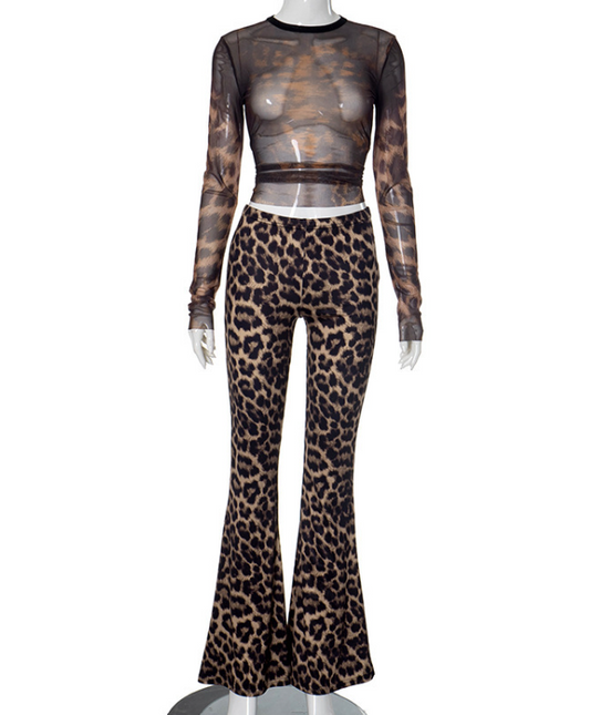Leopard Print Two-Piece Set |
