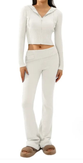 Knitted Hooded Suits Two-piece Set